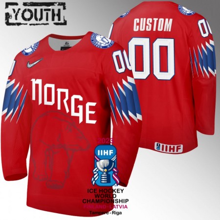 Norsko Dresy Personalizované IIHF World Championship 2023 Červené - Dětské